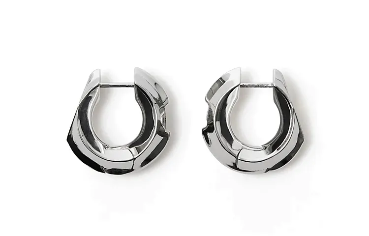 Burberry Hollow two-tone hoop earrings