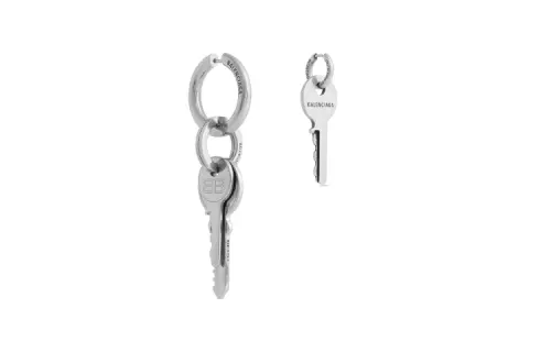 Balenciaga Brass, Zinc Alloy, Stainless Steel Earrings Women's Silver