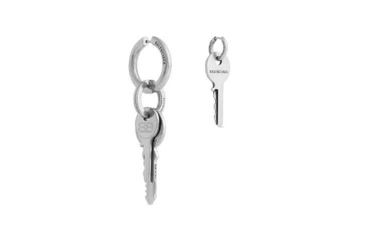Balenciaga Brass, Zinc Alloy, Stainless Steel Earrings Women's Silver