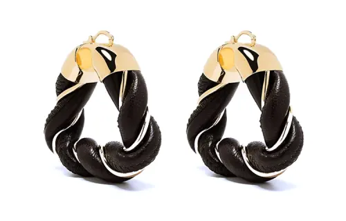 Bottega Veneta Woven Hoop Earrings