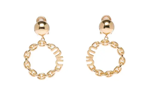 MIU MIU Metal Earrings Women's Gold