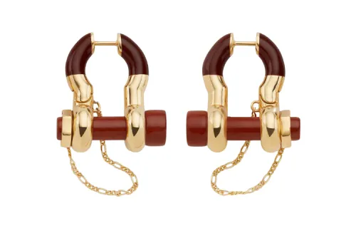 Balenciaga Earrings Women's Red Brown