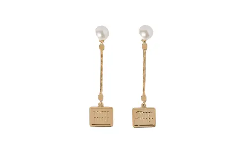 MIU MIU Metal Earrings Women's Gold