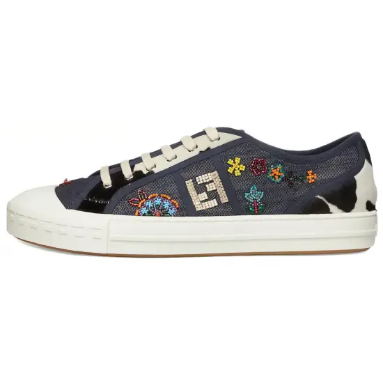 FENDI Domino Skateboard Shoes Men Low-Top Blue
