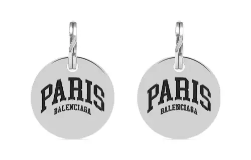Balenciaga PARIS Earrings Men's Silver