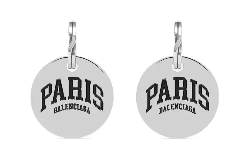 Balenciaga PARIS Earrings Men's Silver