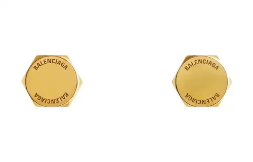 Balenciaga Brass Earrings Women's Gold