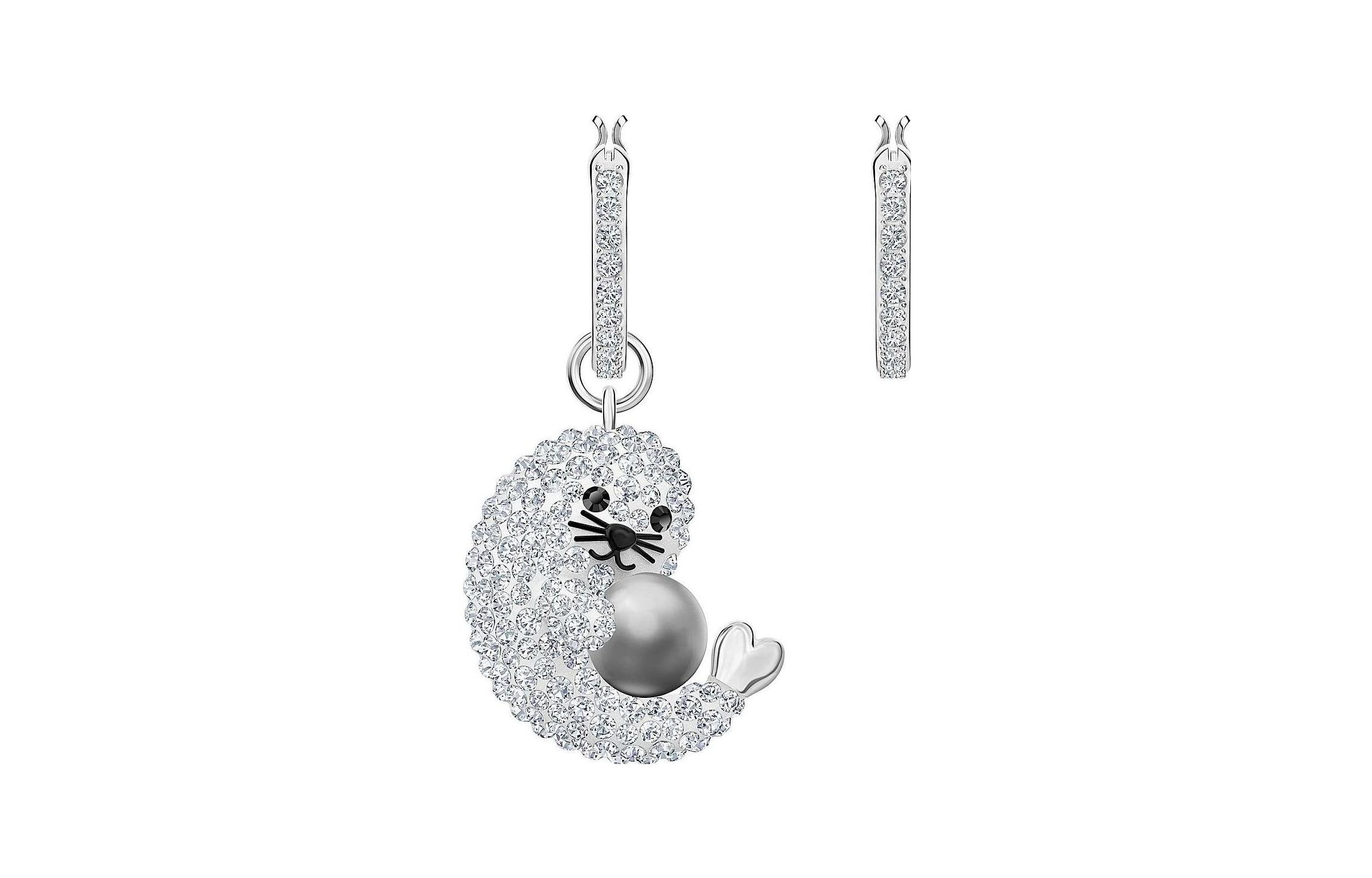 Swarovski, cute asymmetrical earrings, simple and elegant design