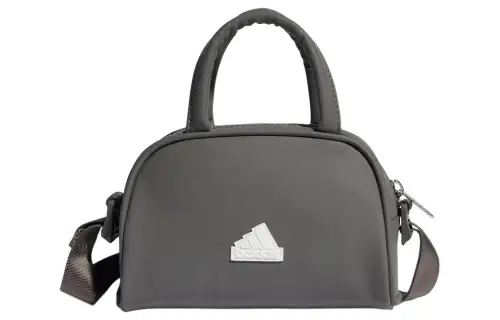 Adidas Polyurethane Bowling Bag, Shoulder Bag, Handbag Regular Women's Charcoal Gray & White