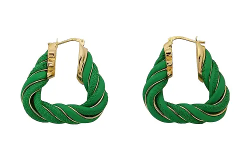 Bottega Veneta Twist Triangle Earrings