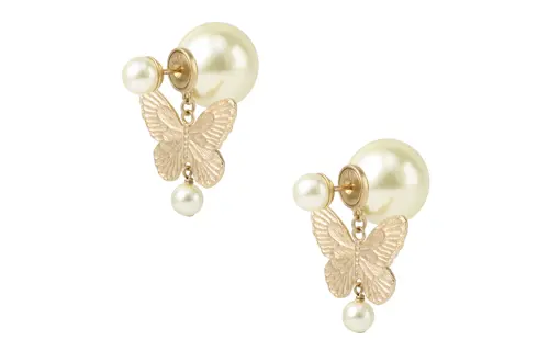 DIOR Metal, Resin Earrings Women's Gold