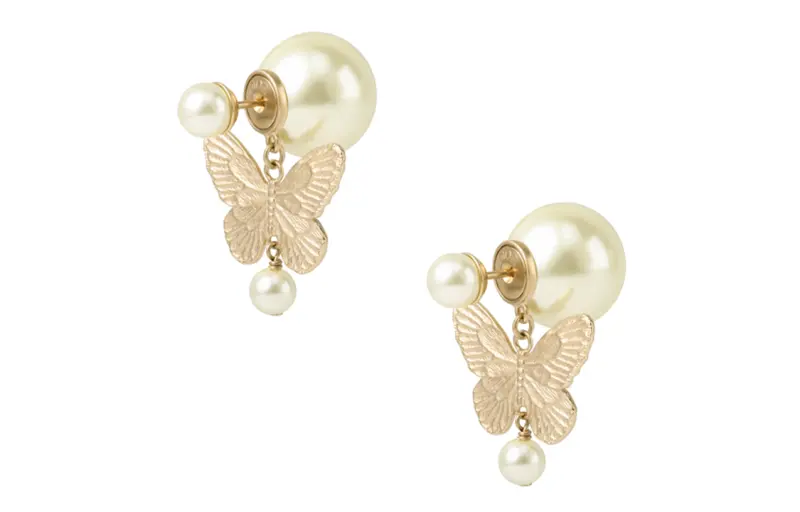 DIOR Metal, Resin Earrings Women's Gold