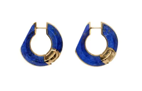 Burberry lapis lazuli hoop earrings