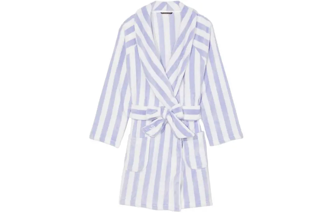 Victoria's Secret Comfortable Soft Velvet Lace Up Home Fleece Lined Thermal Long And Thick Sleep Robe Women's