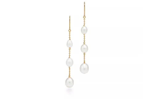 TIFFANY & CO. 18K Gold Pearl Earrings Women's Gold