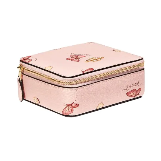 COACH Jewelry Bo Leather Makeup Bag Coin Purse Women's Pink