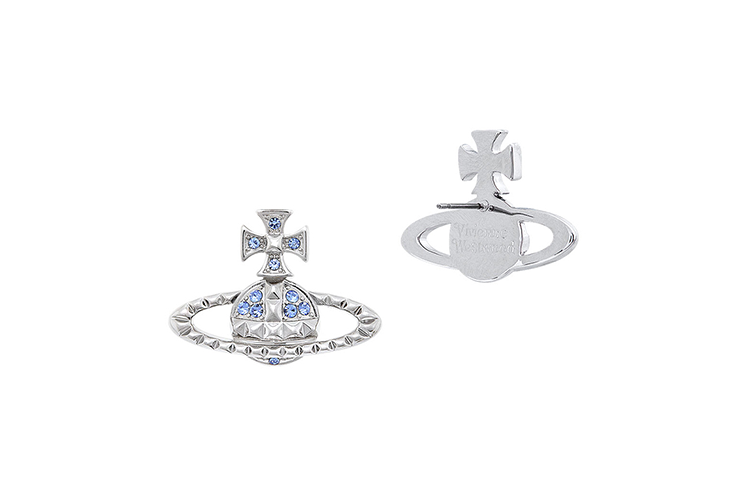 Женские серьги Vivienne Westwood Mayfair (серебристо-синие)
