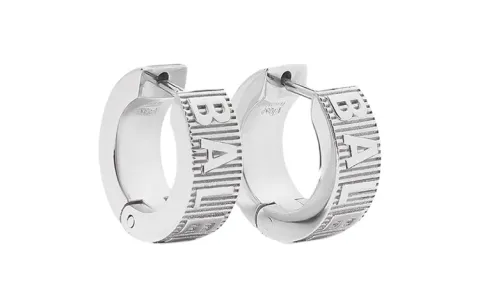 Force striped logo hoop earrings