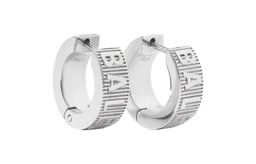 Force striped logo hoop earrings