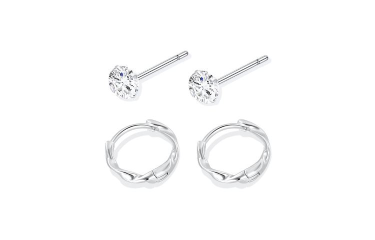 TRUE ME Small design brand silver bracelet, earrings, light luxury style, high-quality style