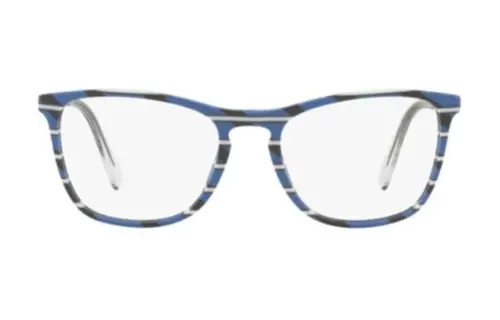 PRADA Plastic Rectangular Eyeglass Frames Men's Blue
