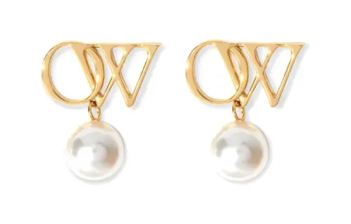 OFF WHITE Glass, Brass Earrings Women's Gold
