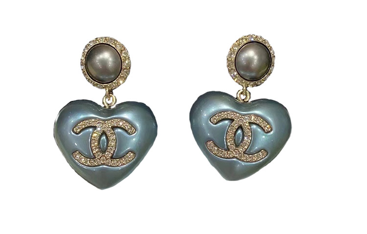 Женские очки Chanel Сердца с Double C (голубые)