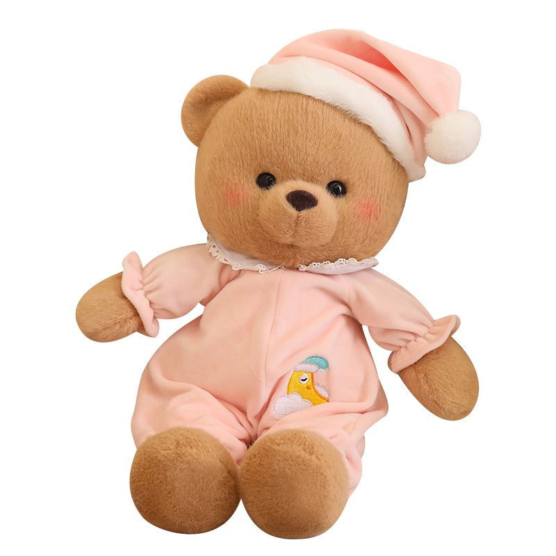 Tak bebe cute soft good night bear cute dressed teddy bear sleeping comfort doll plush doll 40cm high