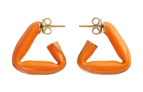 Bottega Veneta Triangular Hoop Earrings