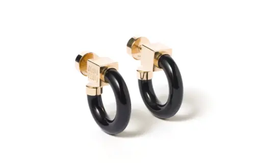 MIU MIU Logo charm Half hoop Earrings