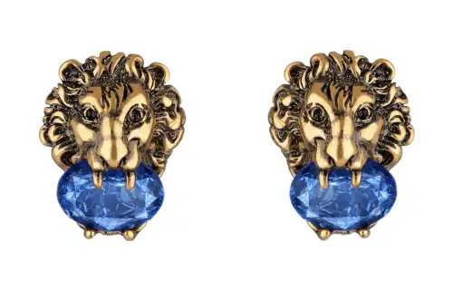 GUCCI Clip On Earrings Women's Blue