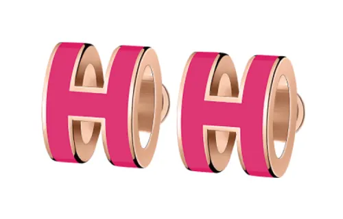 HERMES POP H Alloy Earrings Women's