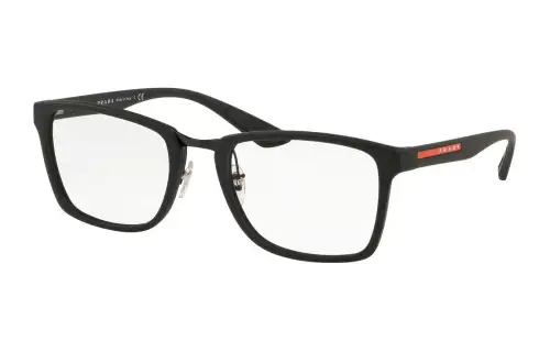 PRADA Plastic Square Eyeglass Frames Men's Black