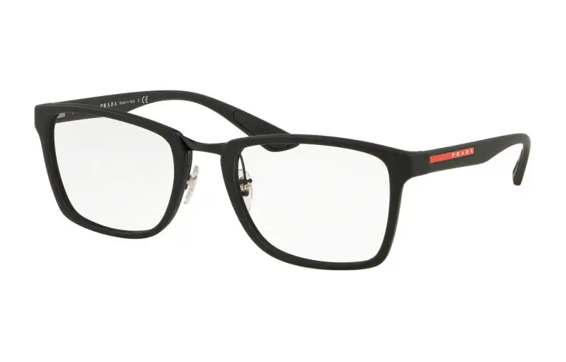 PRADA Plastic Square Eyeglass Frames Men's Black