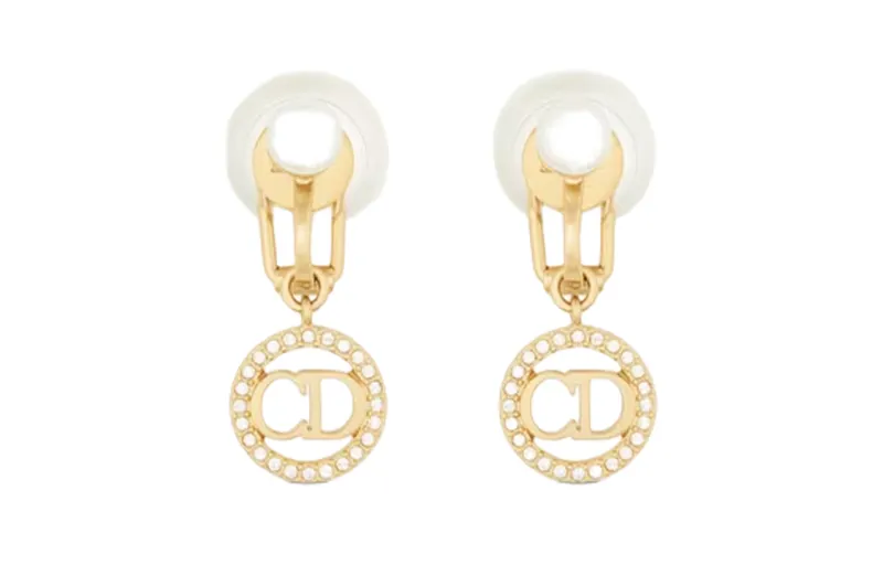 DIOR Resin Earrings Women's Gold