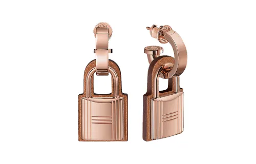 HERMES O'Kelly Earrings Women's Rose Gold