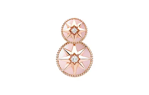 DIOR 18K Rose Gold Earrings Women's Pink
