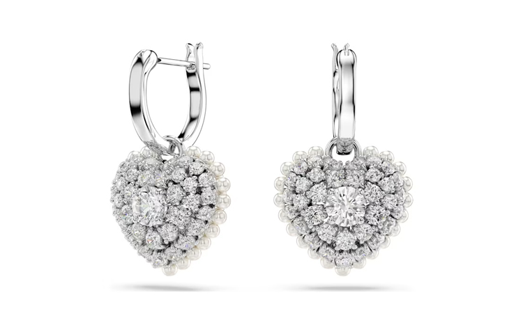 Женские Swarovski Water Drop Heart (серебряные)