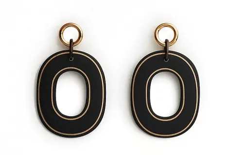 HERMES Earrings Women's Black