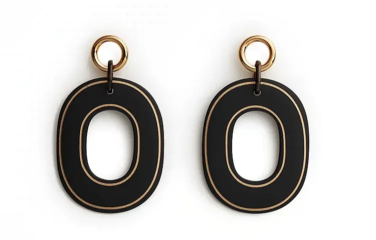 HERMES Earrings Women's Black
