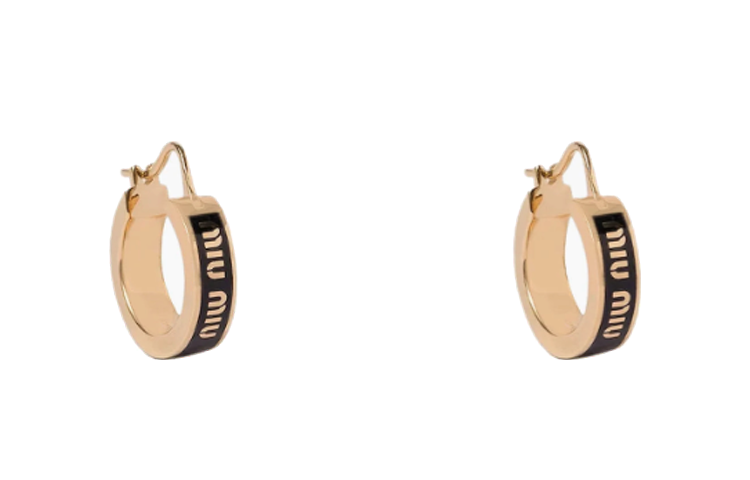 Женские серьги MIU Logo (черные)