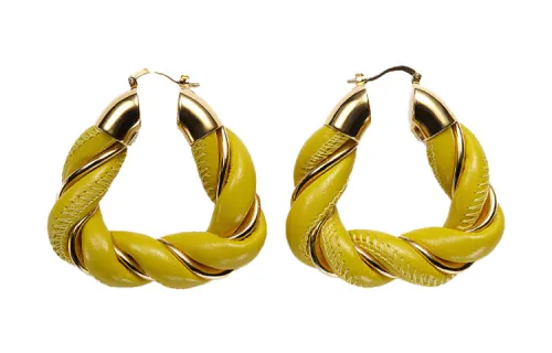 Bottega Veneta Pre Owned Twist detailed Hoop Earrings