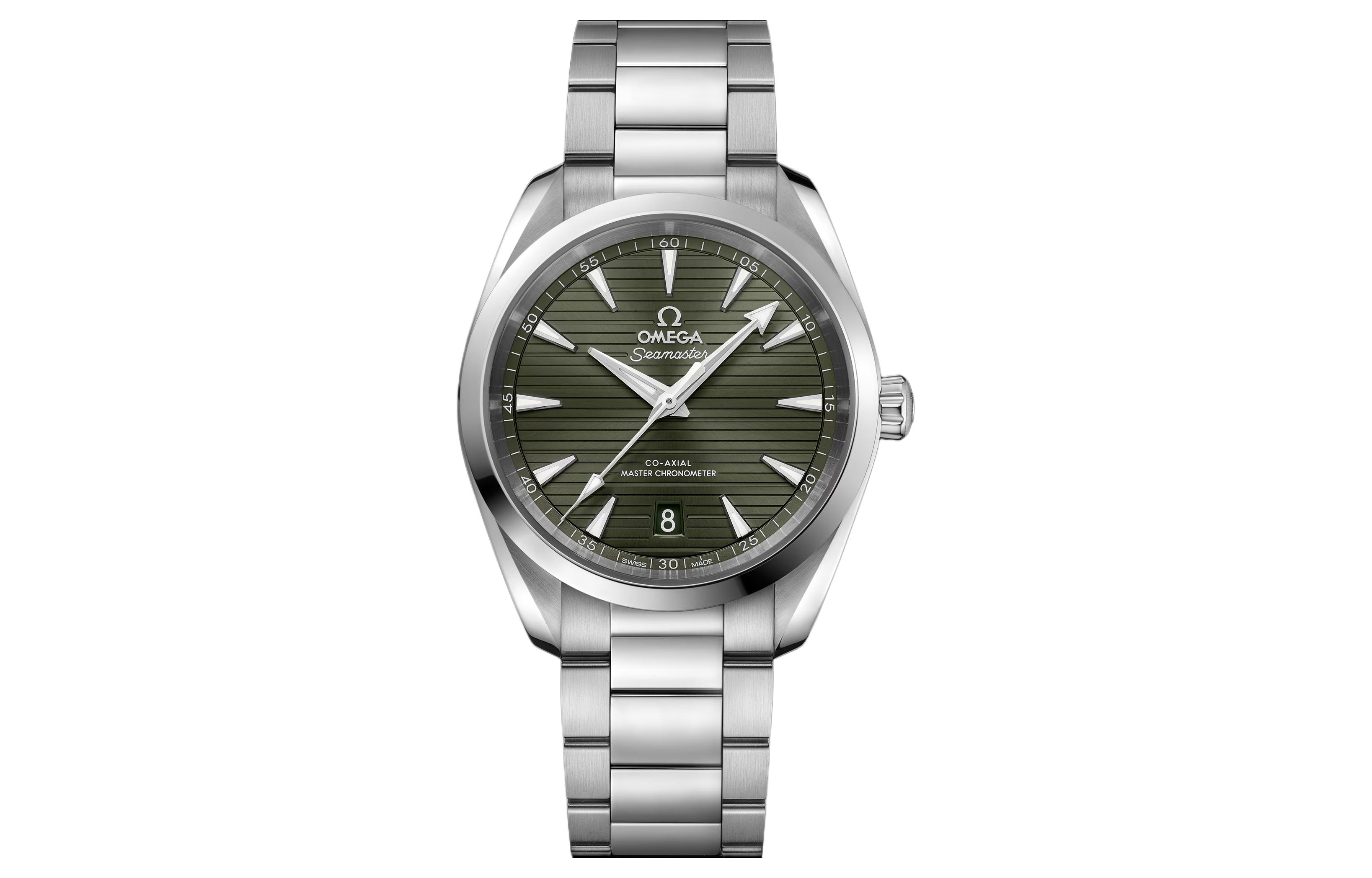 OMEGA Omega Seamaster серии АКВА ТЕРРА 150м автоматическая Механическое перемещение 150 метров водонепроницаемый мужские и женские фасон унисекс Ruiw Watch 38 мм зеленый Dial Steel Case Steel Steel Byst