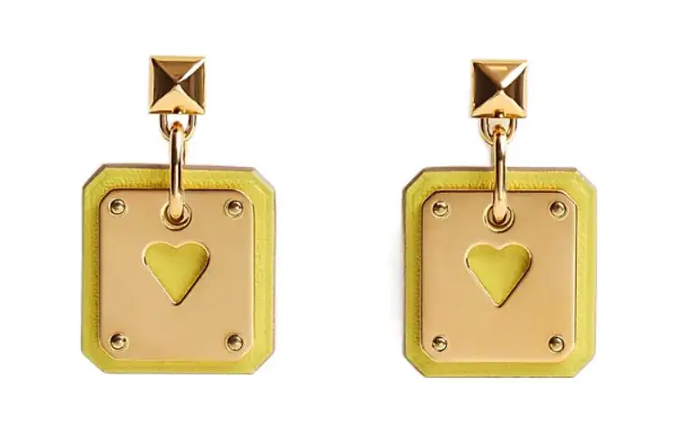 HERMES Alloy, Silver Plated, Gold Plated Earrings Women's