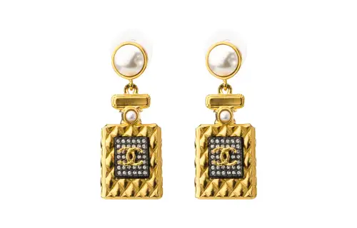 CHANEL Perfume, bottle, earrings
