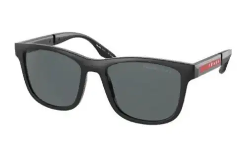 PRADA Acetate Irregular Shape Sunglasses Men's Black