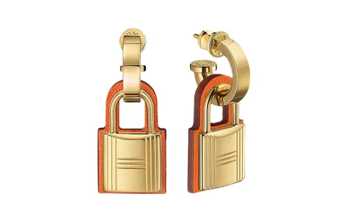 HERMES O'Kelly Earrings Women's Orange