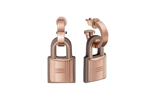 HERMES O'Kelly Earrings Women's Rose Gold