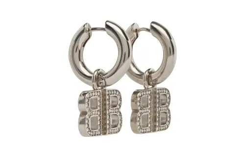 Balenciaga Brass Earrings Women's Silver