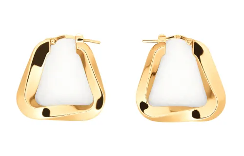 Bottega Veneta Twisted Triangle Hoop Earrings